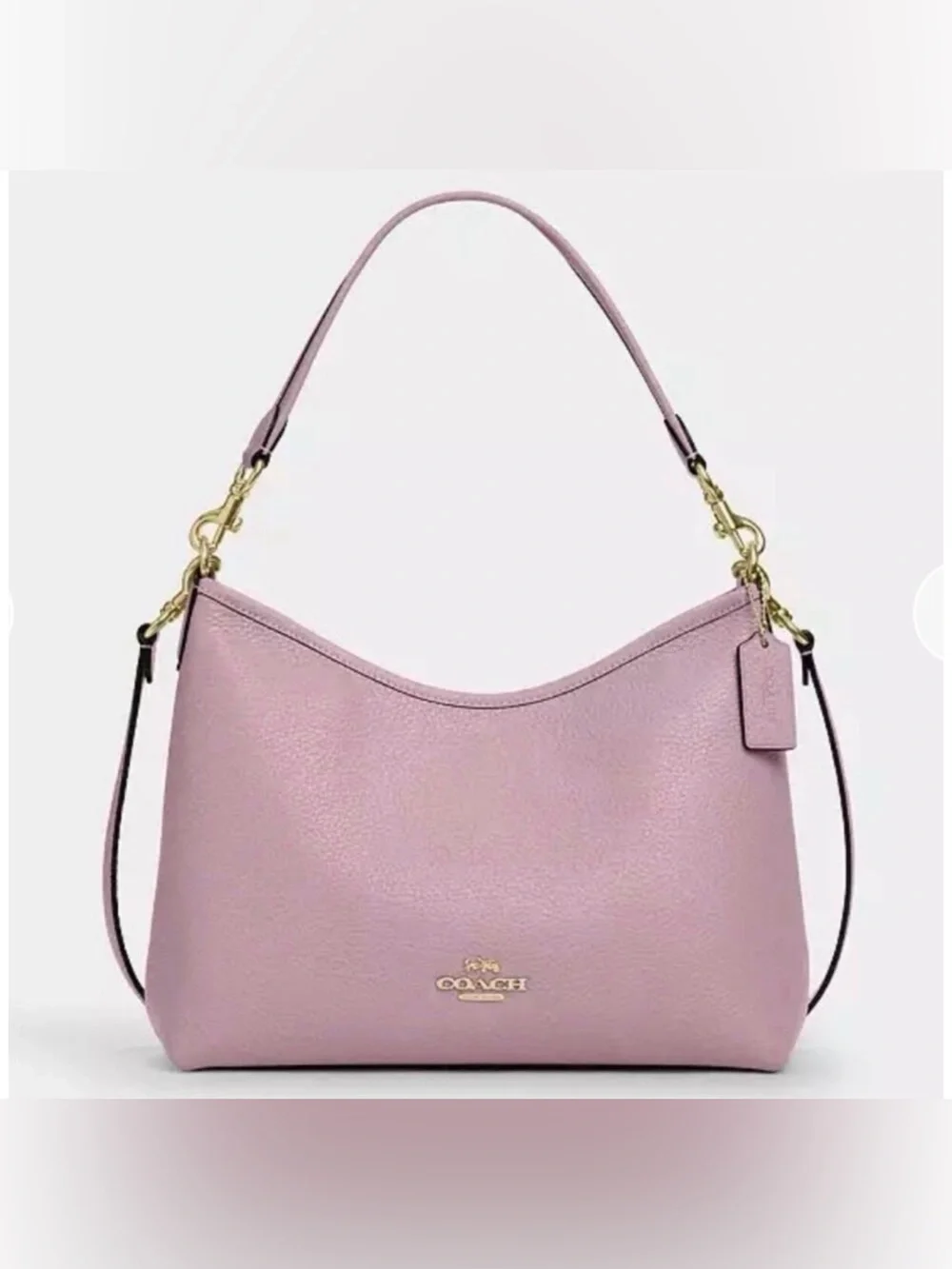 🌸Coach NWT Laurel Carnation Pink Pebbled Leather Shoulder Bag with Gold Hardware